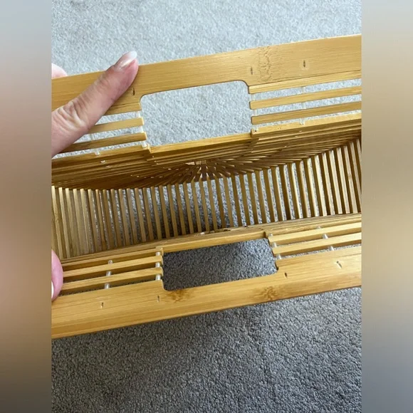 Source Unknown Semi-Circle Bamboo Clutch in Natural Tan - Picture 2 of 3